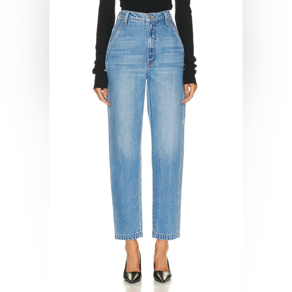 Mother Snacks Jeans High Waisted Twizzy Utility Ankle Blue Light Wash Size 28